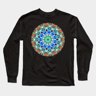 Colorful Mandala Octagon Shaped Tiles Long Sleeve T-Shirt